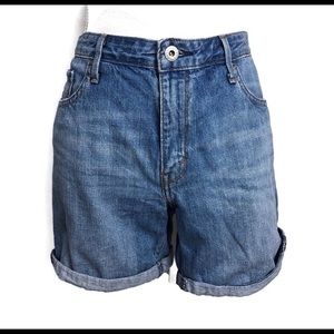 Levis High Rise Denim Shorts Cuffed Distressed